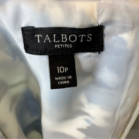 Talbots Dress Womens Floral Short Sleeve Knee Length Spring Summer White 10P - Picture 10 of 11